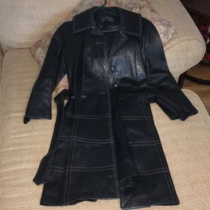 Long black pea coat